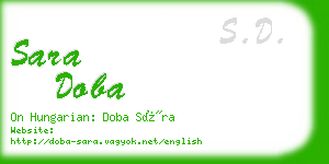 sara doba business card